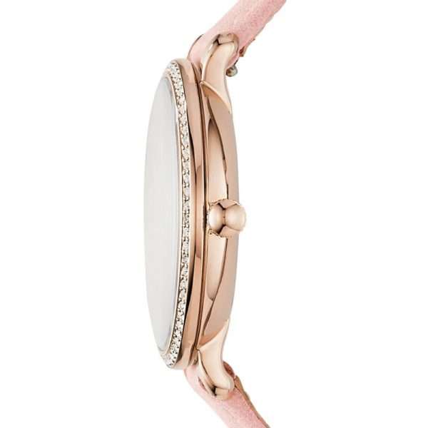 Fossil Women’s Quartz Pink Leather Strap White Dial 36mm Watch ES4303