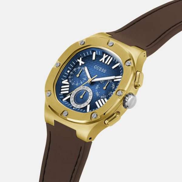 Guess Men’s Quartz Brown Silicone Strap Blue Dial 42mm Watch GW0571G5 UAE DUBAI AJMAN SHARJAH ABU DHABI RAS AL KHAIMA UMM UL QUWAIN ALAIN FUJAIRAH