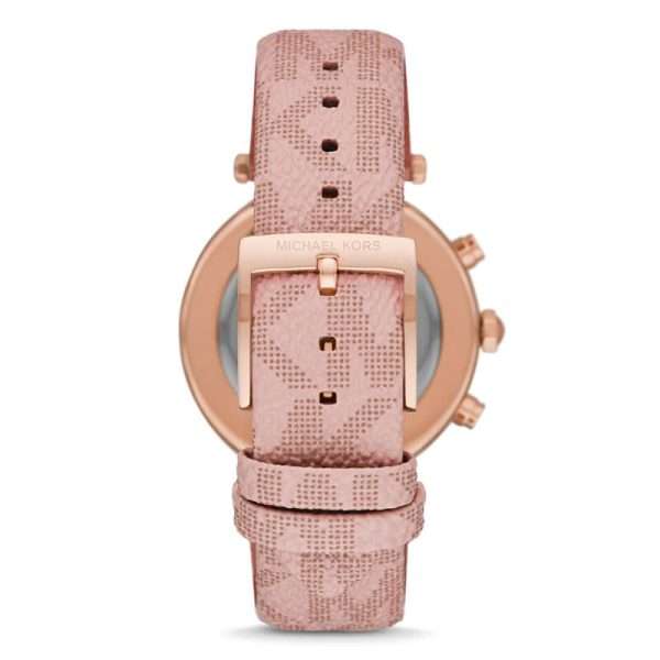 Michael Kors Women’s Quartz Pink Leather Strap White Dial 39mm Watch MK6935