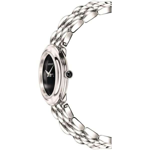 Versace Women’s Quartz Swiss Made Silver Stainless Steel Black Dial 28mm Watch VEBN00618 UAE DUBAI AJMAN SHARJAH ABU DHABI RAS AL KHAIMA UMM UL QUWAIN ALAIN FUJAIRAH