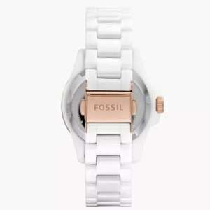 Fossil Women’s Quartz White Ceramic Chain White Dial 36mm Watch CE1107