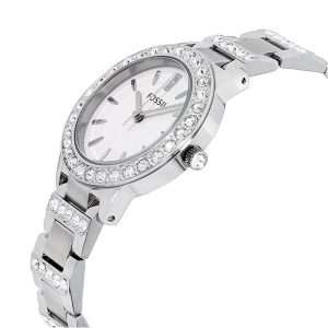Fossil Women’s Quartz Silver Stainless Steel White Dial 34mm Watch ES2362