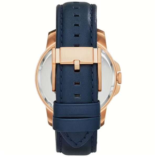Fossil Men’s Automatic Blue Leather Strap Blue Skeleton Dial 44mm Watch ME3054