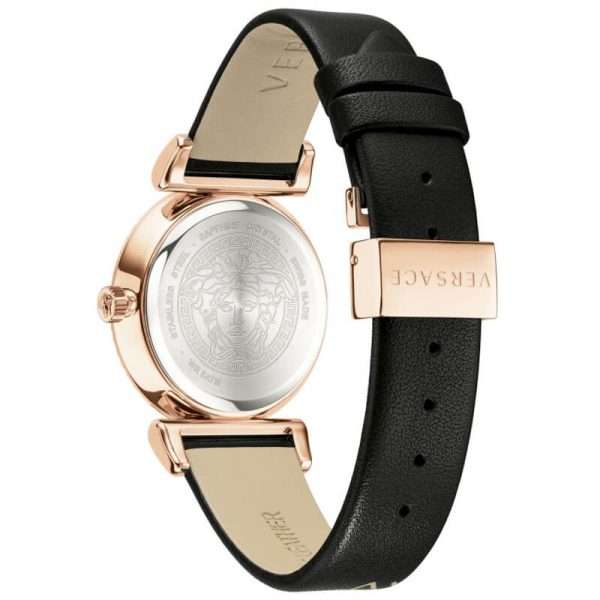 Versace Women’s Quartz Swiss Made Black Leather Strap Black Dial 35mm Watch VERE00818 UAE DUBAI AJMAN SHARJAH ABU DHABI RAS AL KHAIMA UMM UL QUWAIN ALAIN FUJAIRAH