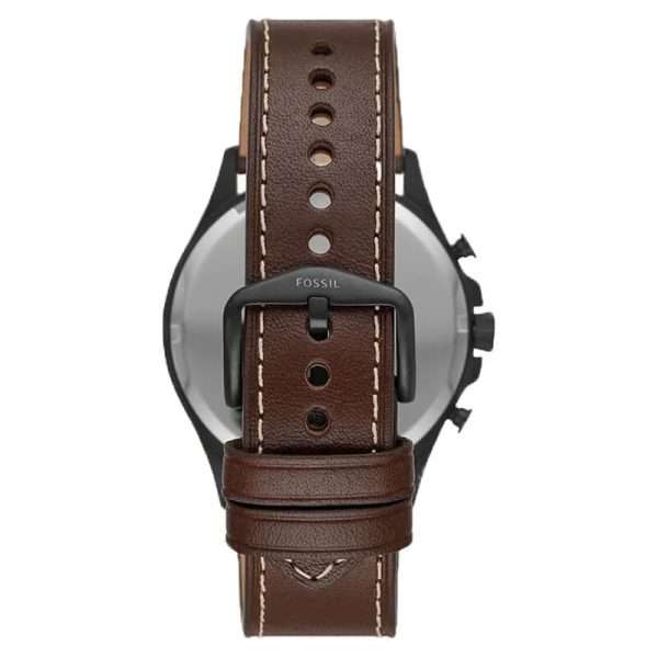 Fossil Men’s Quartz Brown Leather Strap Cream Dial 48mm Watch FS5674