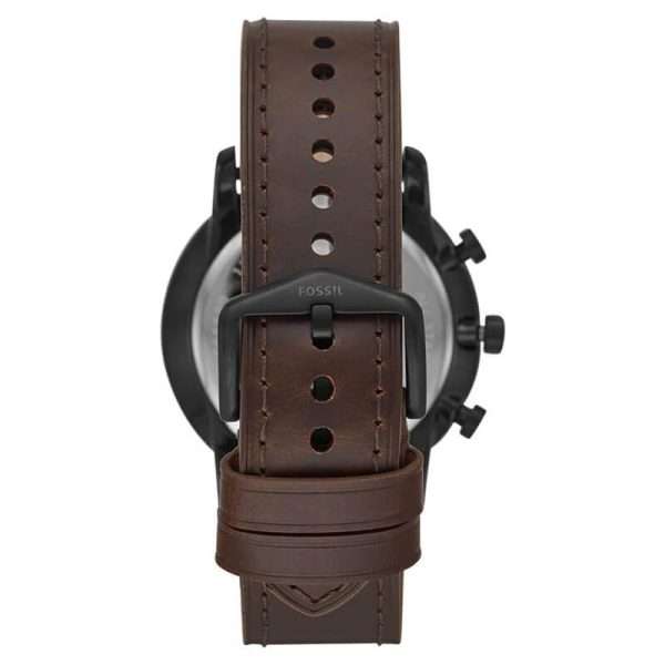 Fossil Men’s Quartz Brown Leather Strap Black Dial 44mm Watch FS5529