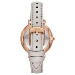 Fossil Women’s Quartz Grey Leather Strap Mother OF Pearl Dial 36mm Watch ES4672