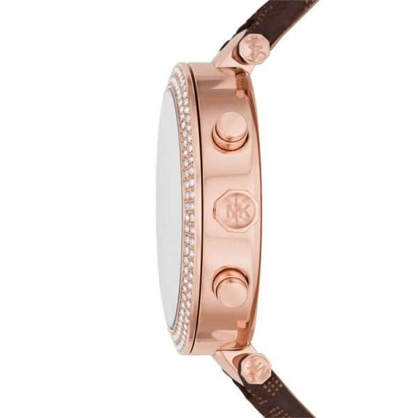 Michael Kors Women’s Quartz Brown Leather Strap White Dial 39mm Watch MK6917