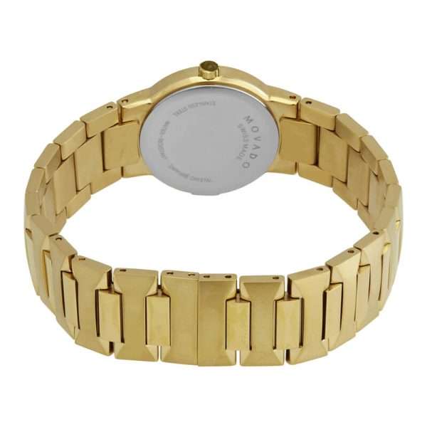 Movado Women’s Quartz Swiss Made Gold Stainless Steel Black Dial 26mm Watch 0607297