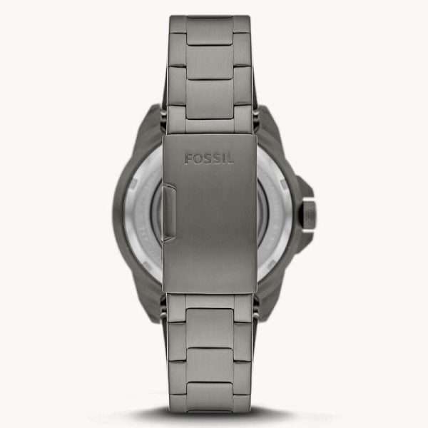 Fossil Men’s Automatic Grey Stainless Steel Black Dial 44mm Watch ME3218