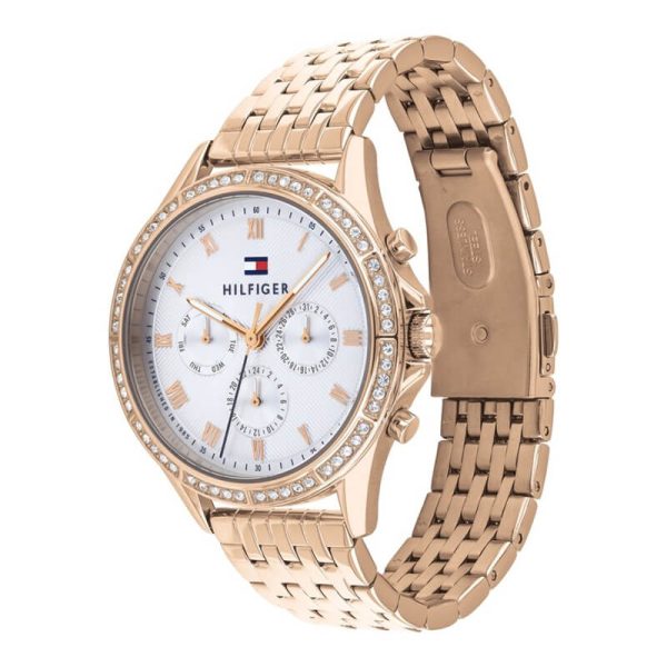 Tommy Hilfiger Women’s Quartz Rose Gold Stainless Steel Silver Dial 38mm Watch 1782143 UAE DUBAI AJMAN SHARJAH ABU DHABI RAS AL KHAIMA UMM UL QUWAIN ALAIN FUJAIRAH