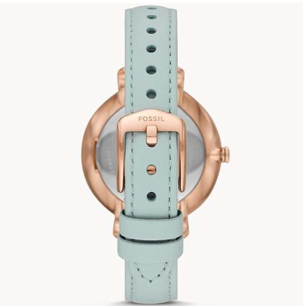 Fossil Women’s Quartz Sky Blue Leather Strap Sky Blue Mother OF Pearl Dial 36mm Watch ES4813