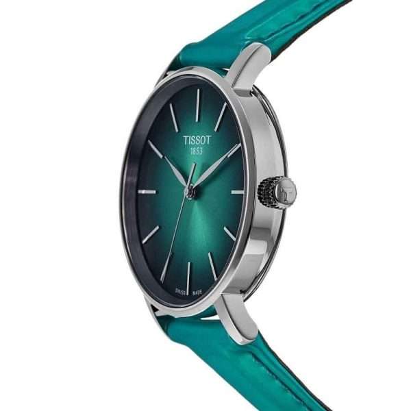 Tissot Women’s Quartz Swiss Made Turquoise Leather Strap Turquoise Dial 34mm Watch T143.210.17.091.00 UAE DUBAI AJMAN SHARJAH ABU DHABI RAS AL KHAIMA UMM UL QUWAIN ALAIN FUJAIRAH