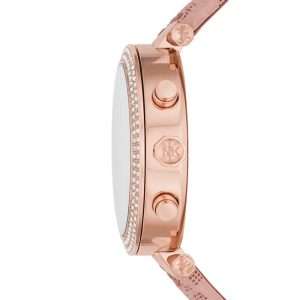 Michael Kors Women’s Quartz Pink Leather Strap White Dial 39mm Watch MK6935