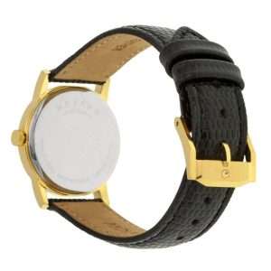 Movado Women’s Quartz Swiss Made Black Leather Strap Black Dial 26mm Watch 2100006
