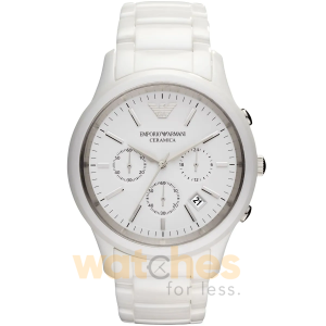 Emporio Armani Men’s Quartz White Stainless Steel White Dial 43mm Watch AR1453