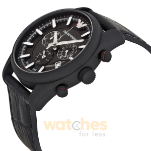 Alternative view of Emporio Armani Men’s Quartz Black Leather Strap Black Dial 43mm Watch AR6035