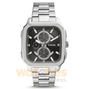 Fossil Men’s Quartz Silver Stainless Steel Black Dial 42mm Watch BQ2655