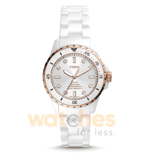 Fossil Women’s Quartz White Ceramic Chain White Dial 36mm Watch CE1107 UAE DUBAI AJMAN SHARJAH ABU DHABI RAS AL KHAIMA UMM UL QUWAIN ALAIN FUJAIRAH