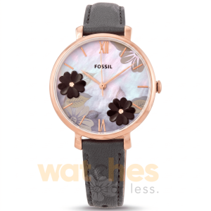 Fossil Women’s Quartz Black Leather Strap Mother OF Pearl Dial 36mm Watch ES4535