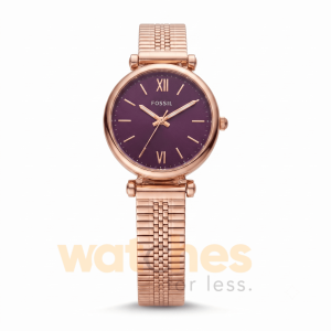 Fossil Women’s Quartz Rose Gold Stainless Steel Purple Dial 28mm Watch ES4646 UAE DUBAI AJMAN SHARJAH ABU DHABI RAS AL KHAIMA UMM UL QUWAIN ALAIN FUJAIRAH