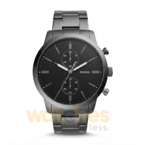 Fossil Men’s Quartz Grey Stainless Steel Black Dial 44mm Watch FS5349