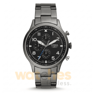 Fossil Men’s Quartz Grey Stainless Steel Black Dial 44mm Watch FS5834 UAE DUBAI AJMAN SHARJAH ABU DHABI RAS AL KHAIMA UMM UL QUWAIN ALAIN FUJAIRAH