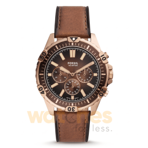 Fossil Men’s Quartz Brown Leather Strap Brown Dial 44mm Watch FS5867