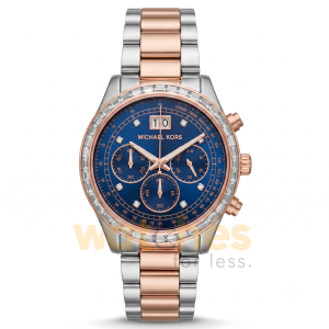 Michael Kors Women’s Quartz Two Tone Stainless Steel Navy Blue Dial 40mm Watch MK6205