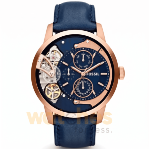 Fossil Men’s Mechanical Blue Leather Strap Blue Dial 44mm Watch ME1138 UAE DUBAI AJMAN SHARJAH ABU DHABI RAS AL KHAIMA UMM UL QUWAIN ALAIN FUJAIRAH