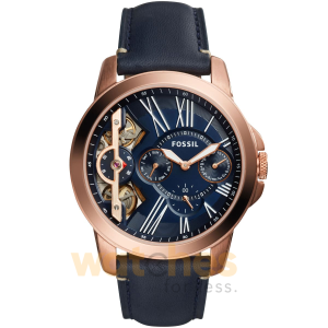 Fossil Men’s Mechanical Blue Leather Strap Blue Dial 44mm Watch ME1162 UAE DUBAI AJMAN SHARJAH ABU DHABI RAS AL KHAIMA UMM UL QUWAIN ALAIN FUJAIRAH