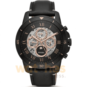 Fossil Men’s Automatic Black Leather Strap Black Dial 44mm Watch ME3138 UAE DUBAI AJMAN SHARJAH ABU DHABI RAS AL KHAIMA UMM UL QUWAIN ALAIN FUJAIRAH