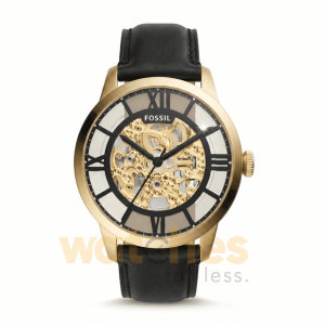 Fossil Men’s Automatic Black Leather Strap Black Skeleton Dial 44mm Watch ME3210 UAE DUBAI AJMAN SHARJAH ABU DHABI RAS AL KHAIMA UMM UL QUWAIN ALAIN FUJAIRAH