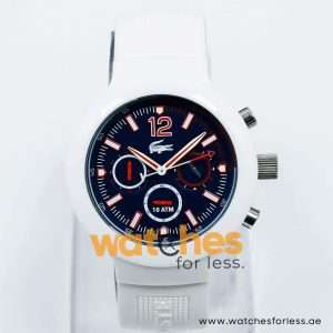 Lacoste Men’s Quartz White Silicone Strap Navy Blue Dial 44mm Watch 2010705