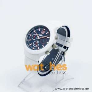 Lacoste Men’s Quartz White Silicone Strap Navy Blue Dial 44mm Watch 2010705