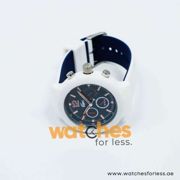 Lacoste Men’s Quartz White Silicone Strap Navy Blue Dial 44mm Watch 2010705