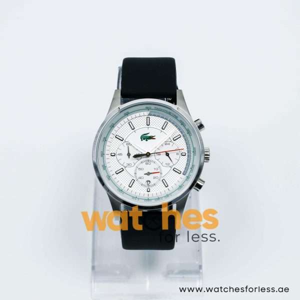 Lacoste Men’s Quartz Black Silicone Strap White Dial 44mm Watch 2010457