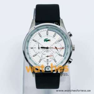 Lacoste Men’s Quartz Black Silicone Strap White Dial 44mm Watch 2010457