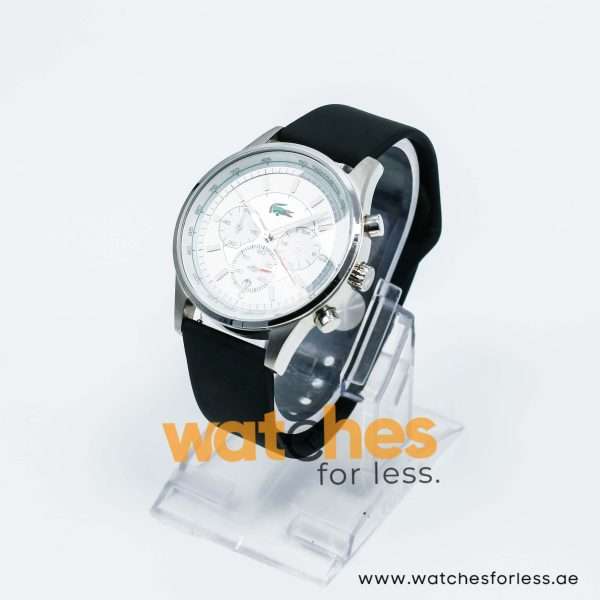 Lacoste Men’s Quartz Black Silicone Strap White Dial 44mm Watch 2010457