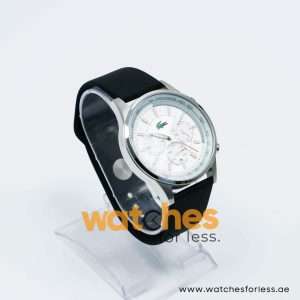 Lacoste Men’s Quartz Black Silicone Strap White Dial 44mm Watch 2010457