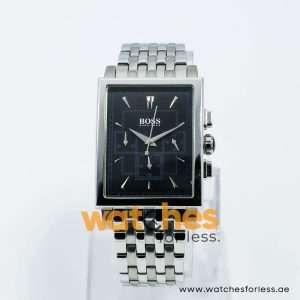 Hugo Boss Men’s Quartz Silver Stainless Steel Black Dial 33mm Watch 1512873