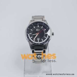 Lacoste Men’s Quartz Silver Stainless Steel Black Dial 44mm Watch 2010404