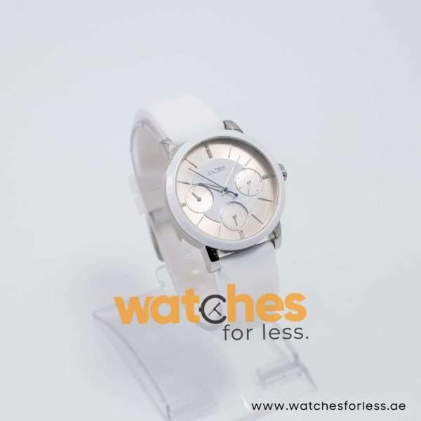 Hugo Boss Women’s Quartz White Silicone Strap Silver Dial 36mm Watch HB151856