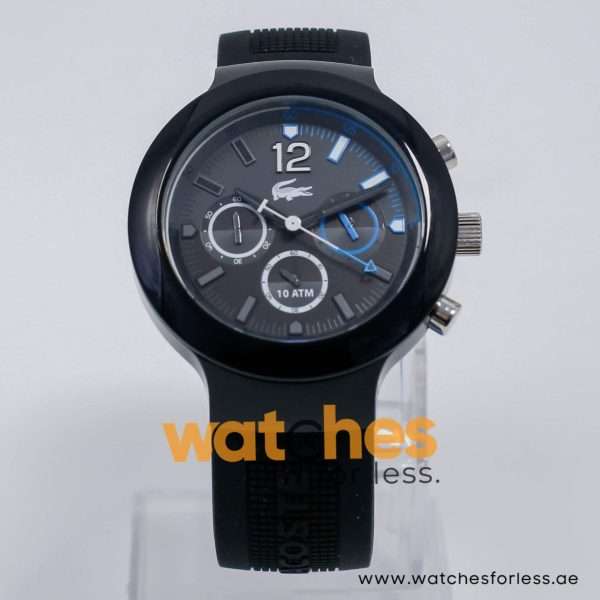 Lacoste Men’s Quartz Black Silicone Strap Grey & Black Dial 44mm Watch 2010706