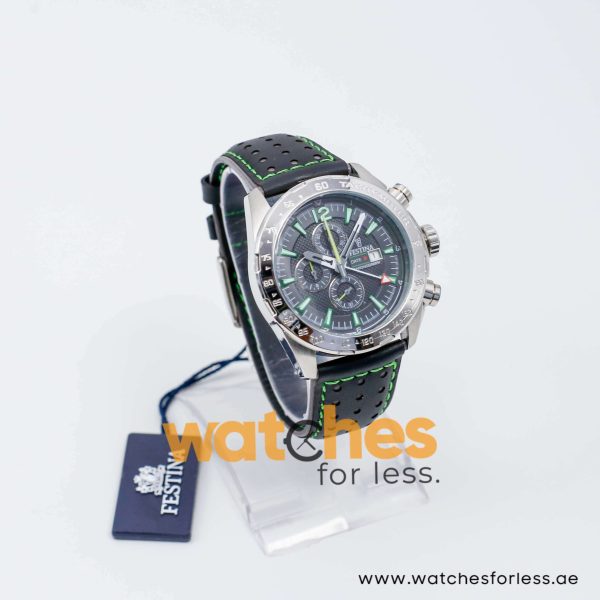 Festina Men’s Quartz Black Leather Strap Black Dial 44mm Watch F20440
