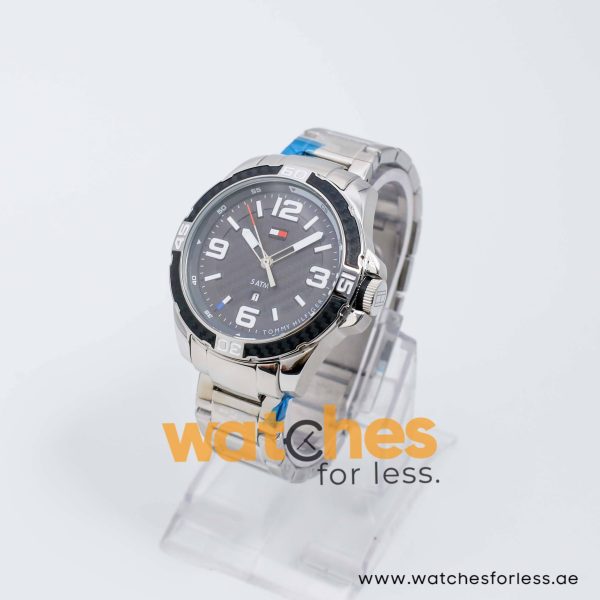 Tommy Hilfiger Men’s Quartz Silver Stainless Steel Black Dial 45mm Watch 1791092