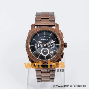 Fossil Men’s Quartz Brown Stainless Steel Black Dial 45mm Watch FS4661