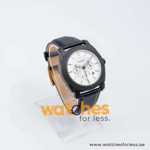 Fossil Men’s Quartz Black Leather Strap White Dial 45mm Watch FS4552/3