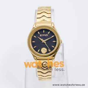 Versus by Versace Women’s Quartz Gold Stainless Steel Black Dial 34mm Watch VSP564221