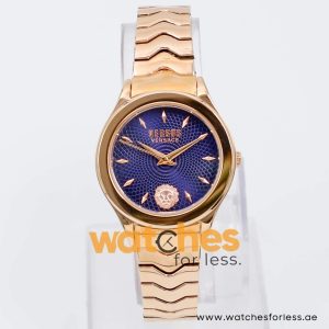 Versus Versace Women’s Quartz Rose Gold Stainless Steel Blue Dial 34mm Watch VSP561517